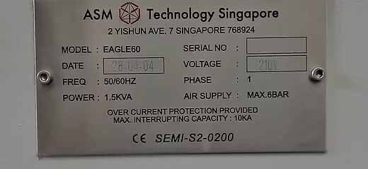 圖為 已使用的 ASM Eagle 60 待售