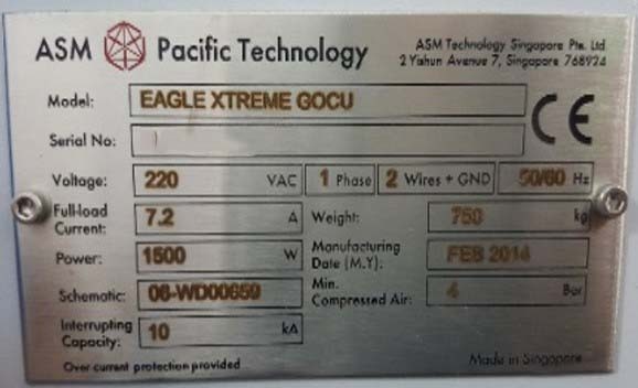 Foto Verwendet ASM Eagle Xtreme Gocu Zum Verkauf