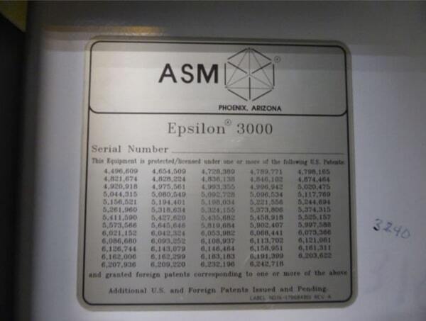 사진 사용됨 ASM Epsilon 3000 판매용