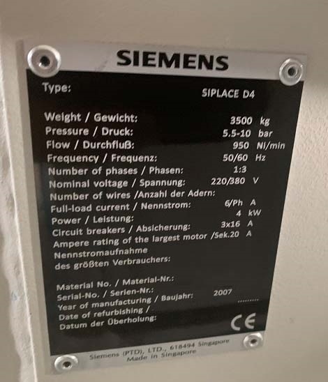 フォト（写真） 使用される SIEMENS Siplace D4 販売のために