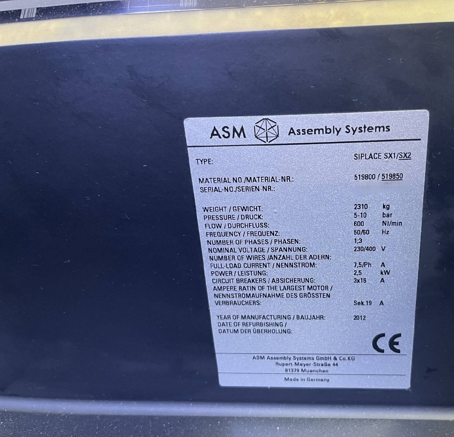 Foto Verwendet ASM SX2 Zum Verkauf