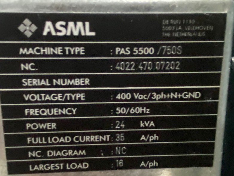 フォト（写真） 使用される ASML (3) Electronic racks for AT Series 販売のために