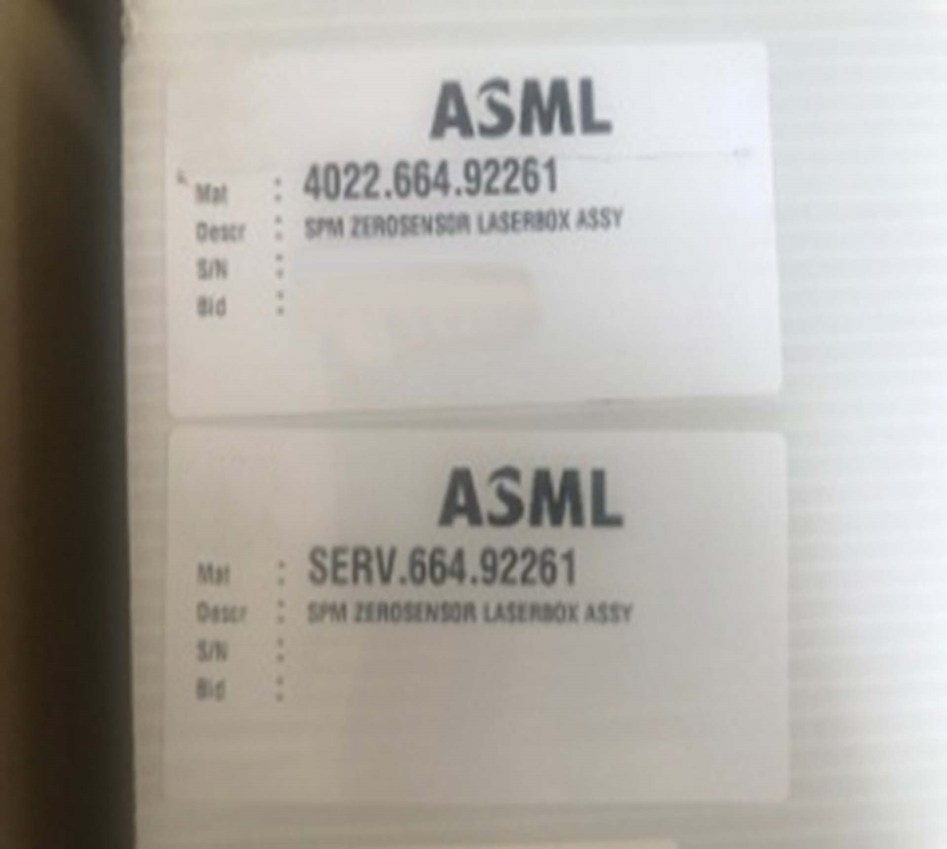 Photo Used ASML Lot of spare parts For Sale