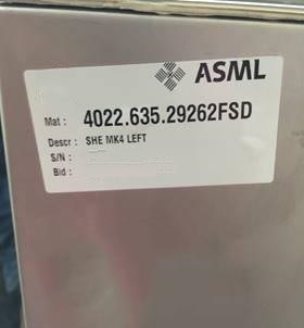 Photo Used ASML Lot of spare parts For Sale