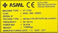 사진 사용됨 ASML Twinscan XT2 1700FI 판매용