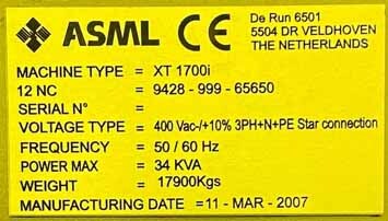 Foto Verwendet ASML Twinscan XT2 1700FI Zum Verkauf