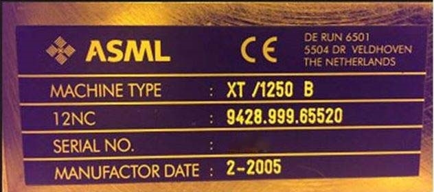 Foto Verwendet ASML XT 1250B Zum Verkauf