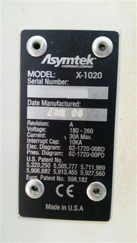 Photo Used ASYMTEK X-1020 For Sale