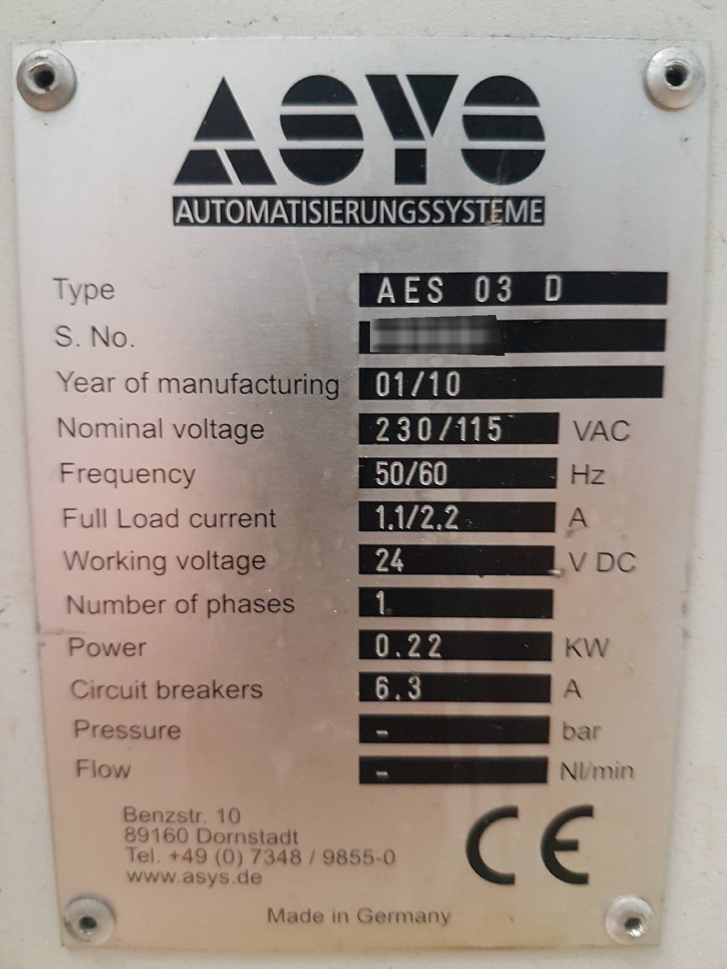 Foto Verwendet ASYS AES 03D Zum Verkauf