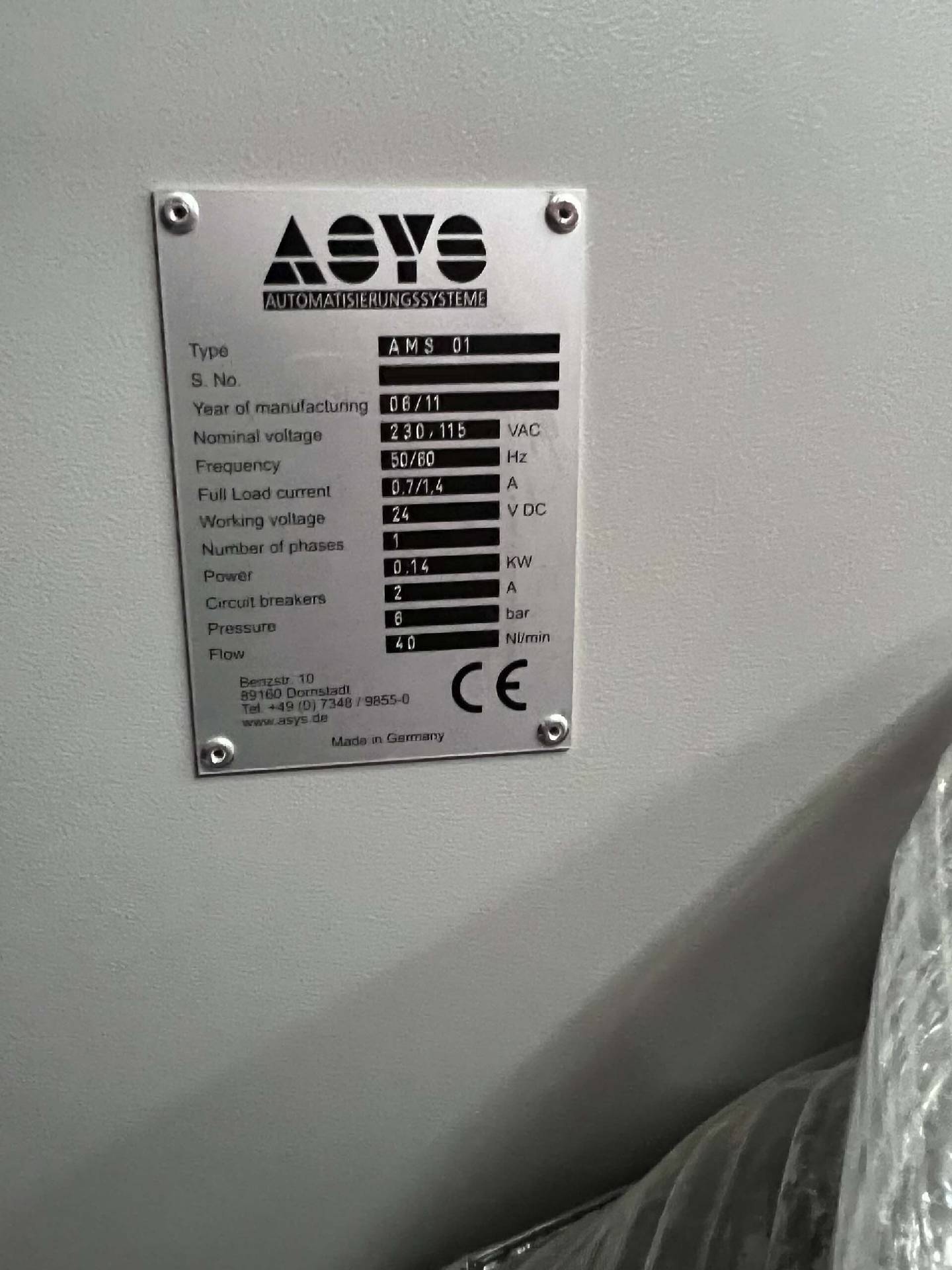 Foto Verwendet ASYS AMS 01 Zum Verkauf