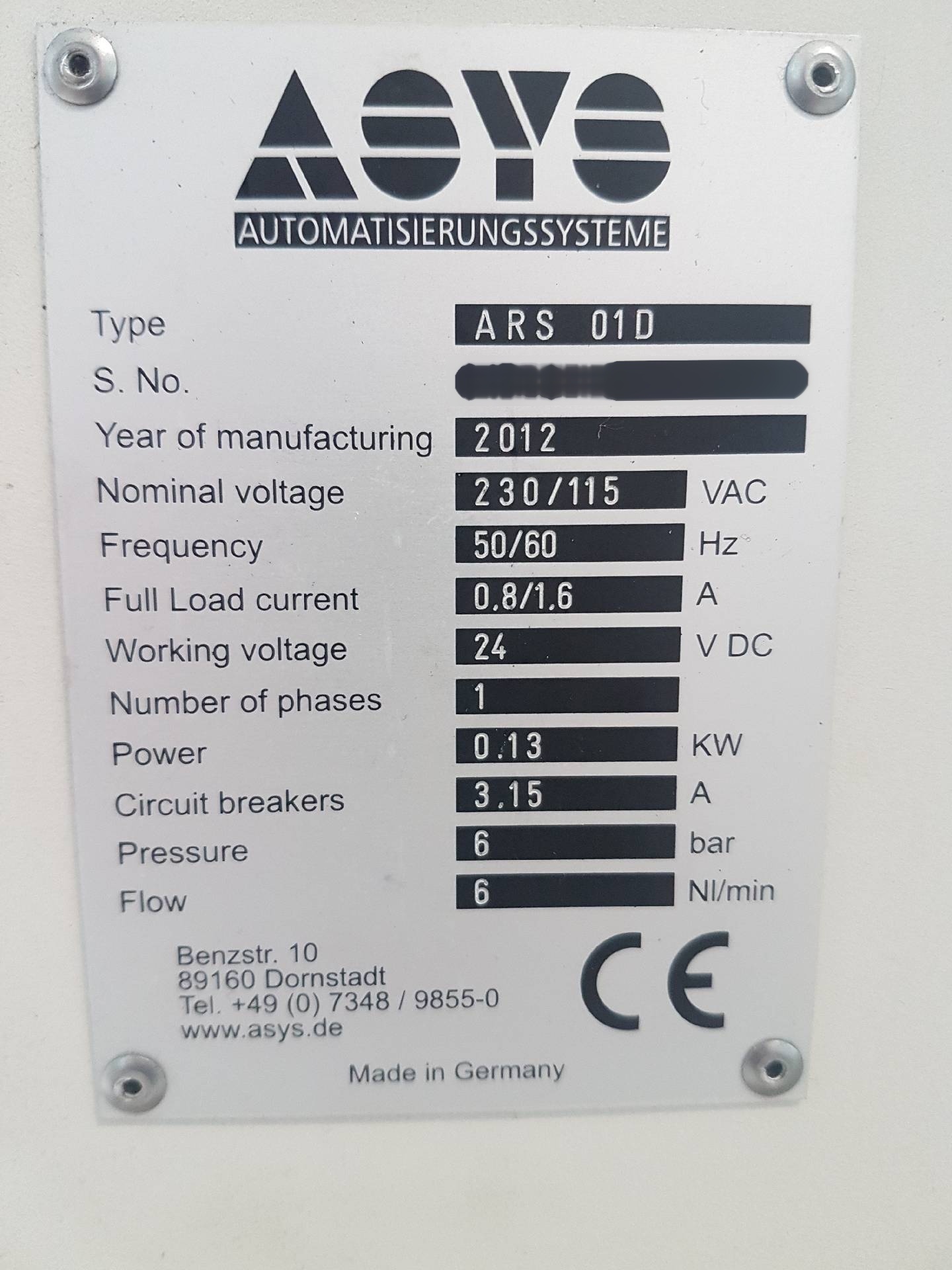 사진 사용됨 ASYS ARS-01D 판매용