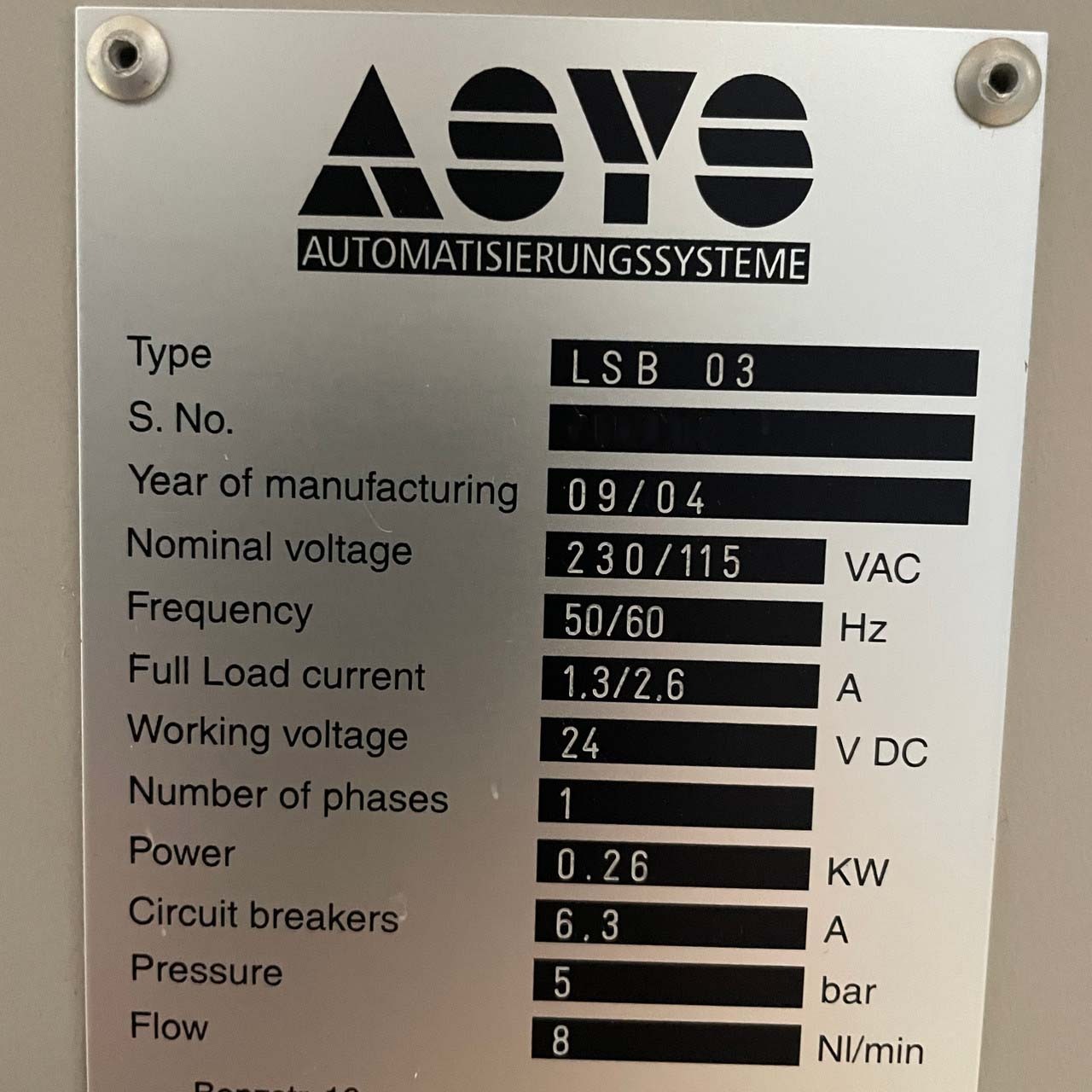 圖為 已使用的 ASYS LSB03 待售