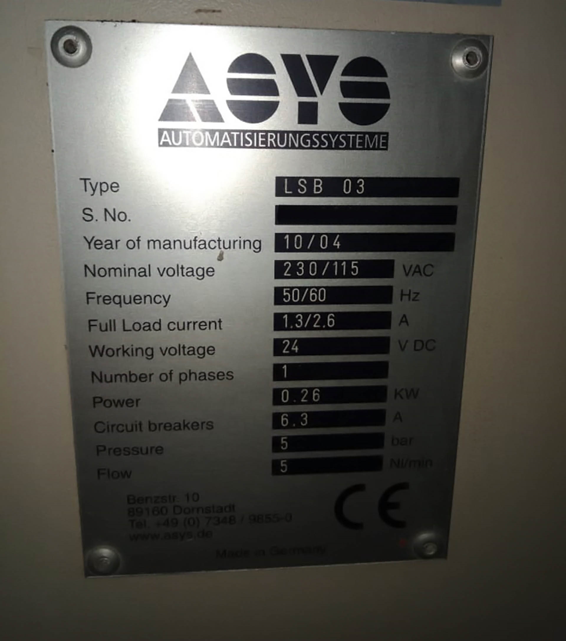 Foto Verwendet ASYS LSB03 Zum Verkauf