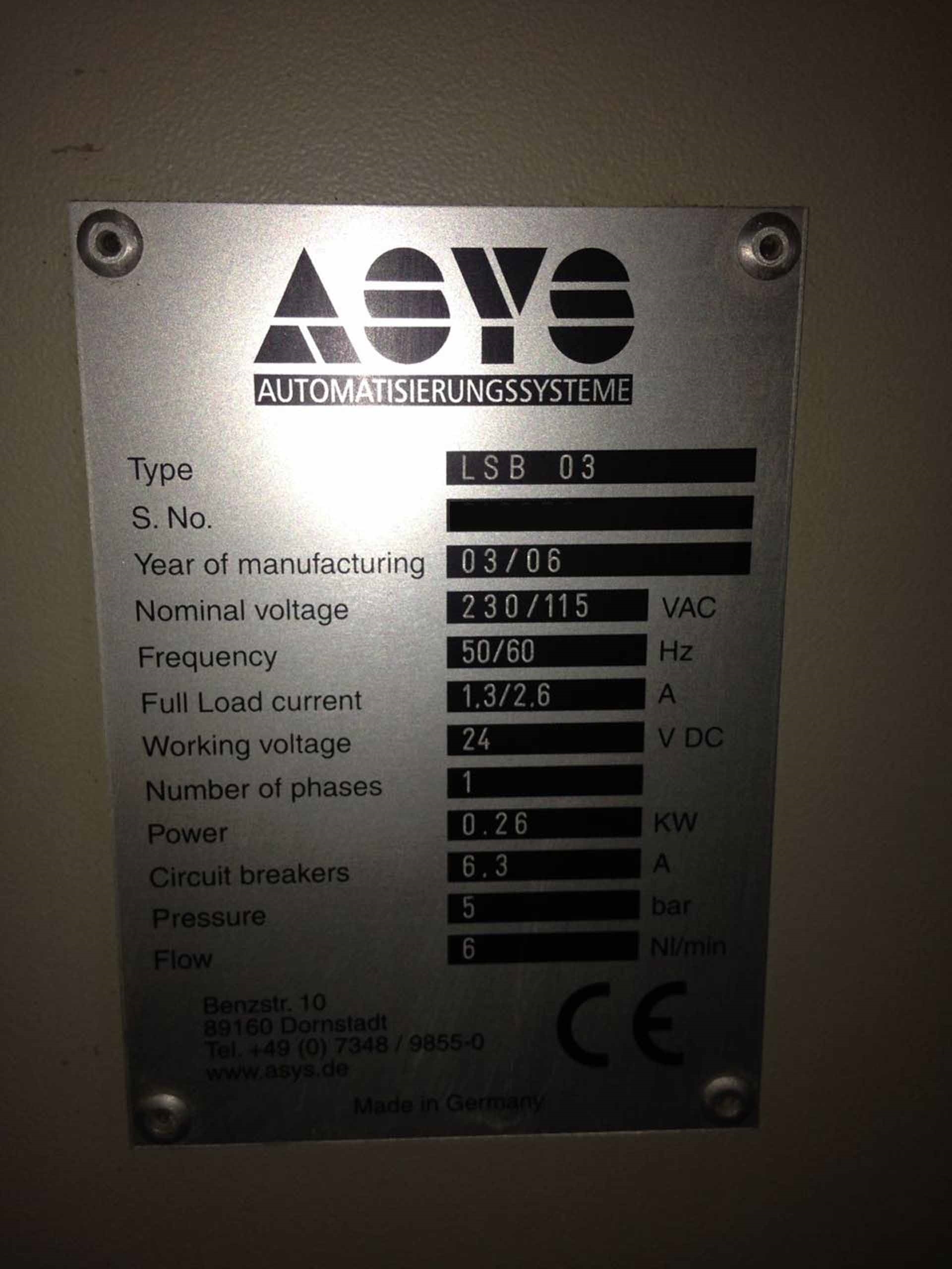 圖為 已使用的 ASYS LSB03 待售