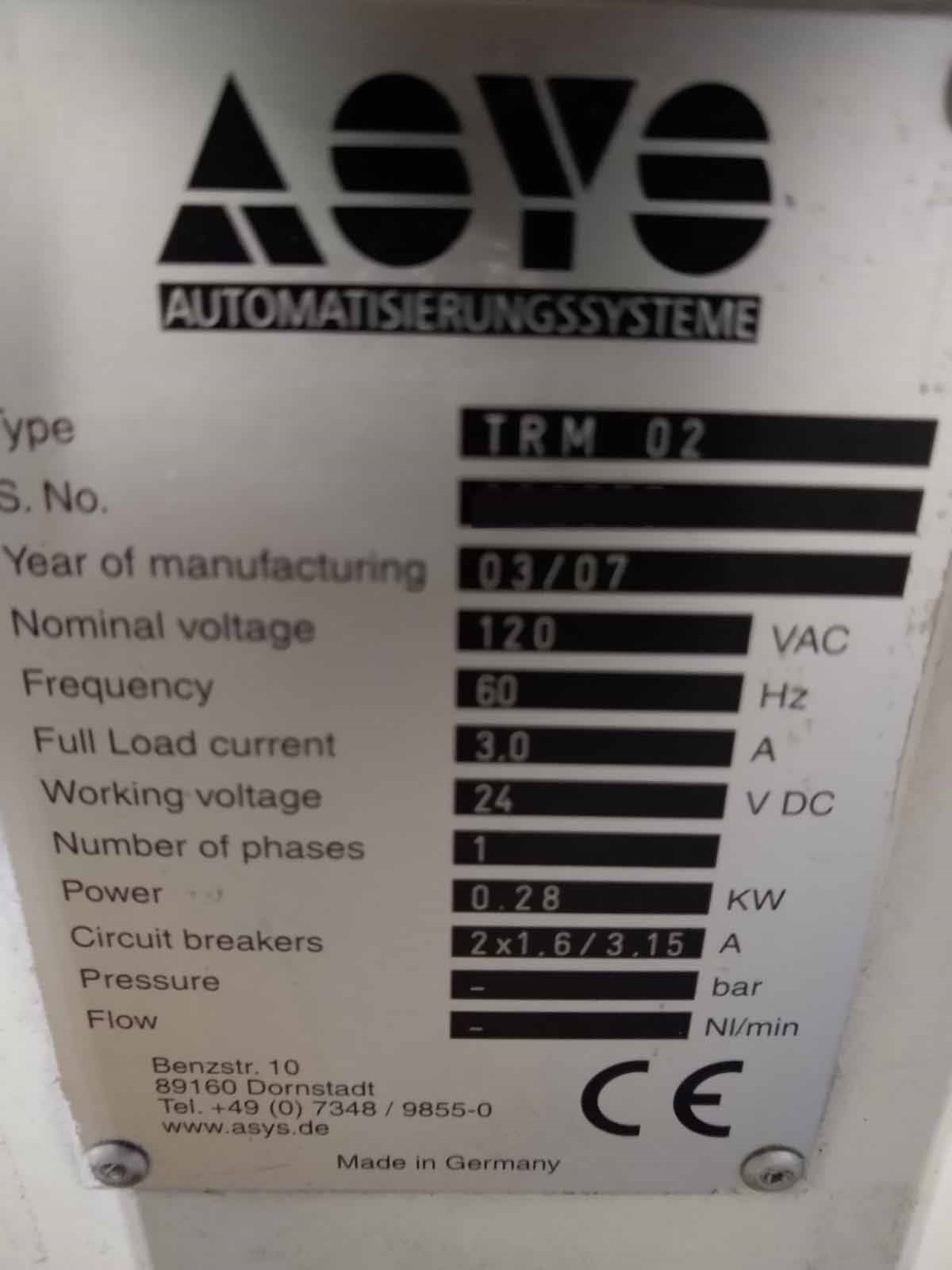 圖為 已使用的 ASYS TRM 02 待售