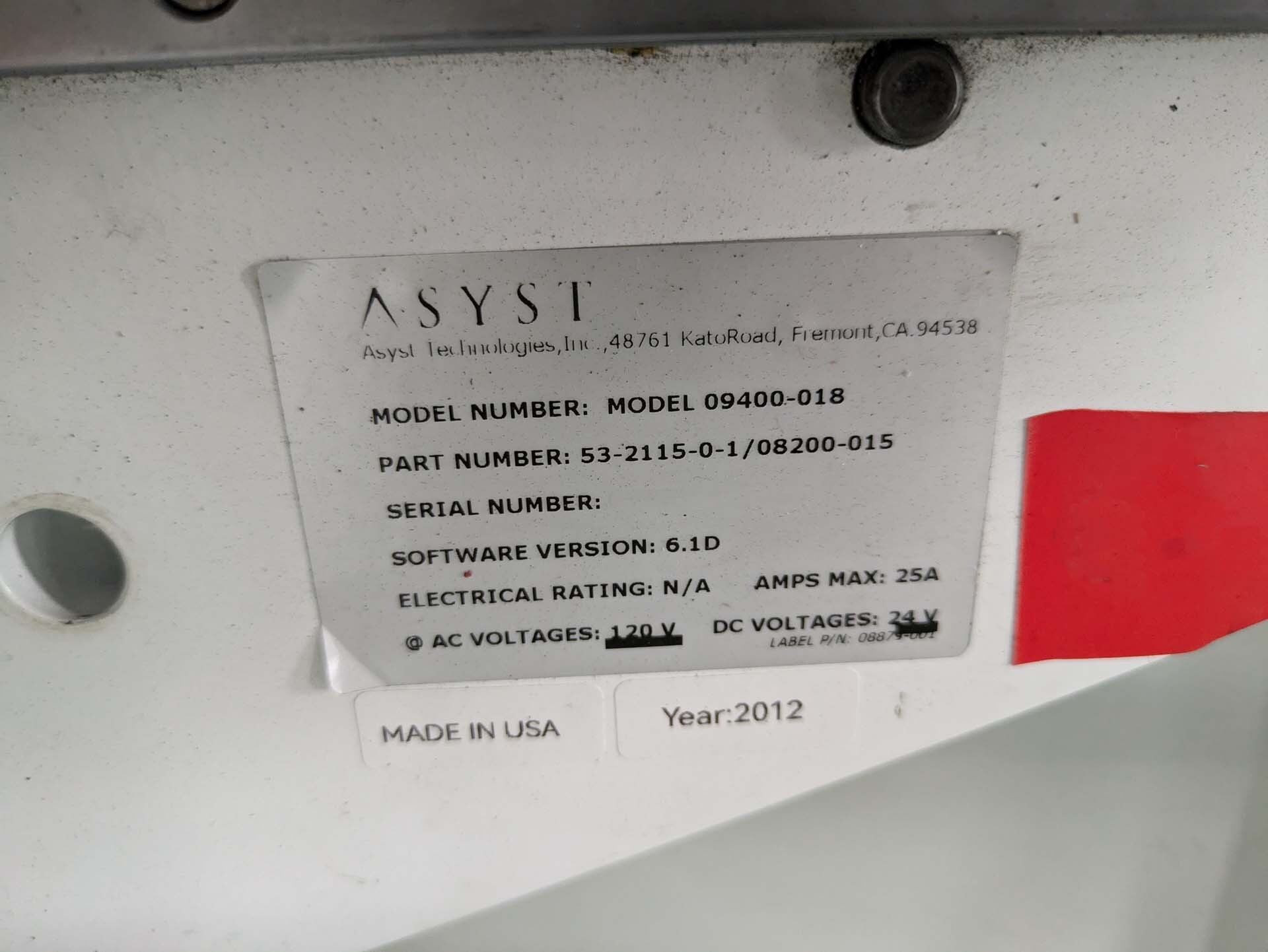 Foto Verwendet ASYST 09400-018 Zum Verkauf