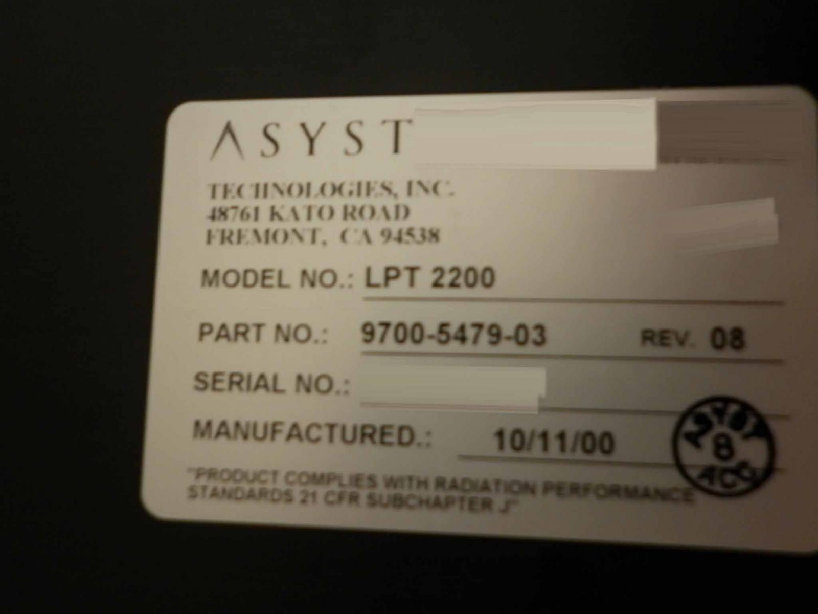 사진 사용됨 ASYST LPT 2200 판매용