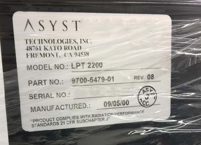 圖為 已使用的 ASYST LPT 2200 待售