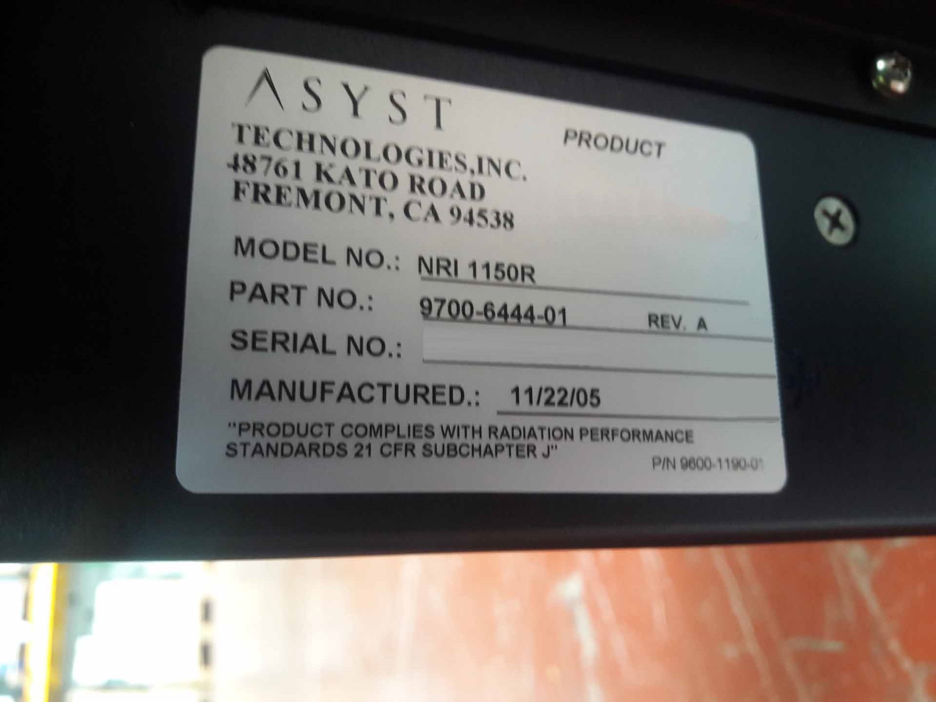 Photo Used ASYST NRI 1150R For Sale