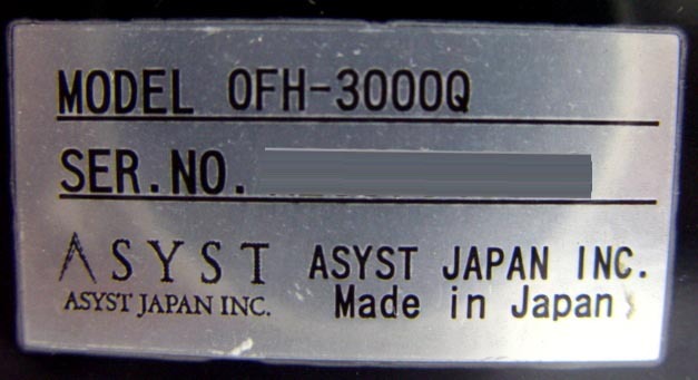 Photo Used ASYST OFH 3000Q For Sale