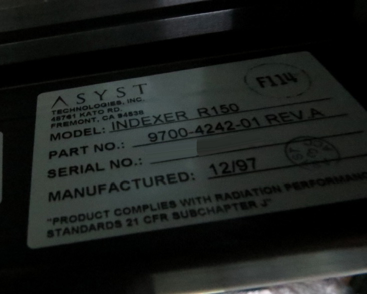 사진 사용됨 ASYST R150 9700-4242-01 Rev. A 판매용