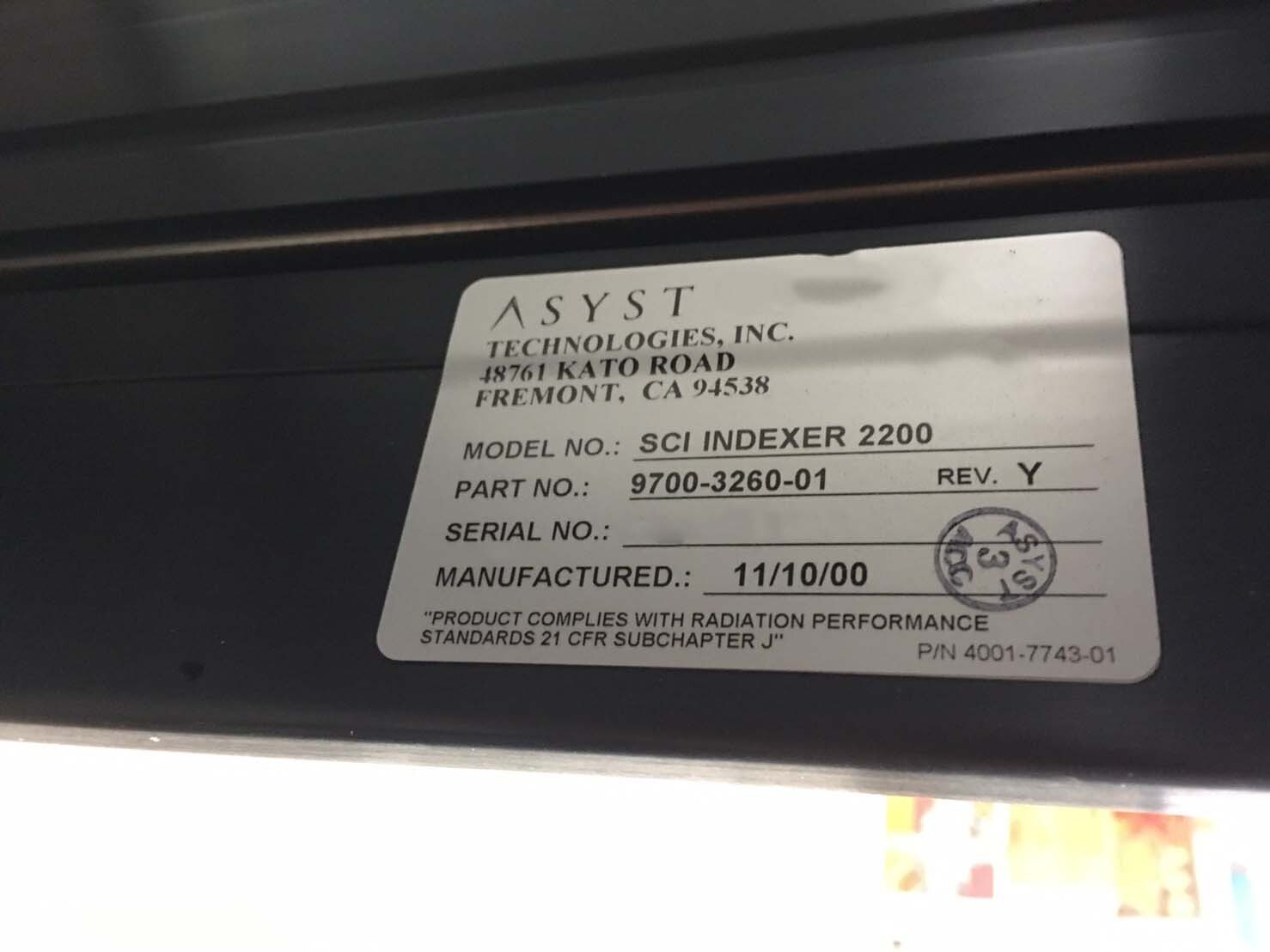 사진 사용됨 ASYST SCI Indexer 2200 판매용