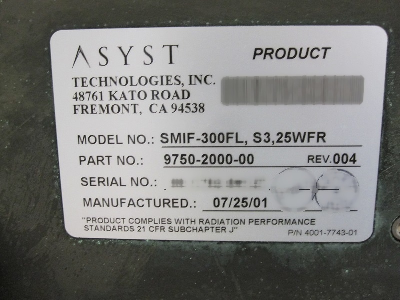 フォト（写真） 使用される ASYST SMIF-300FL 販売のために