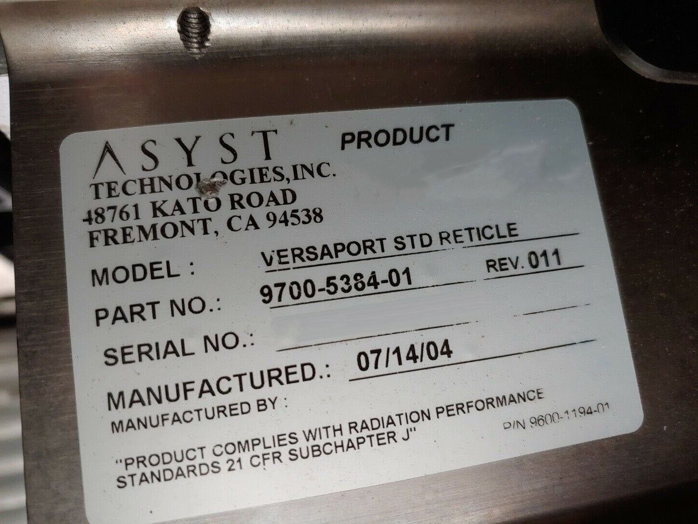 フォト（写真） 使用される ASYST VersaPort 2200 販売のために