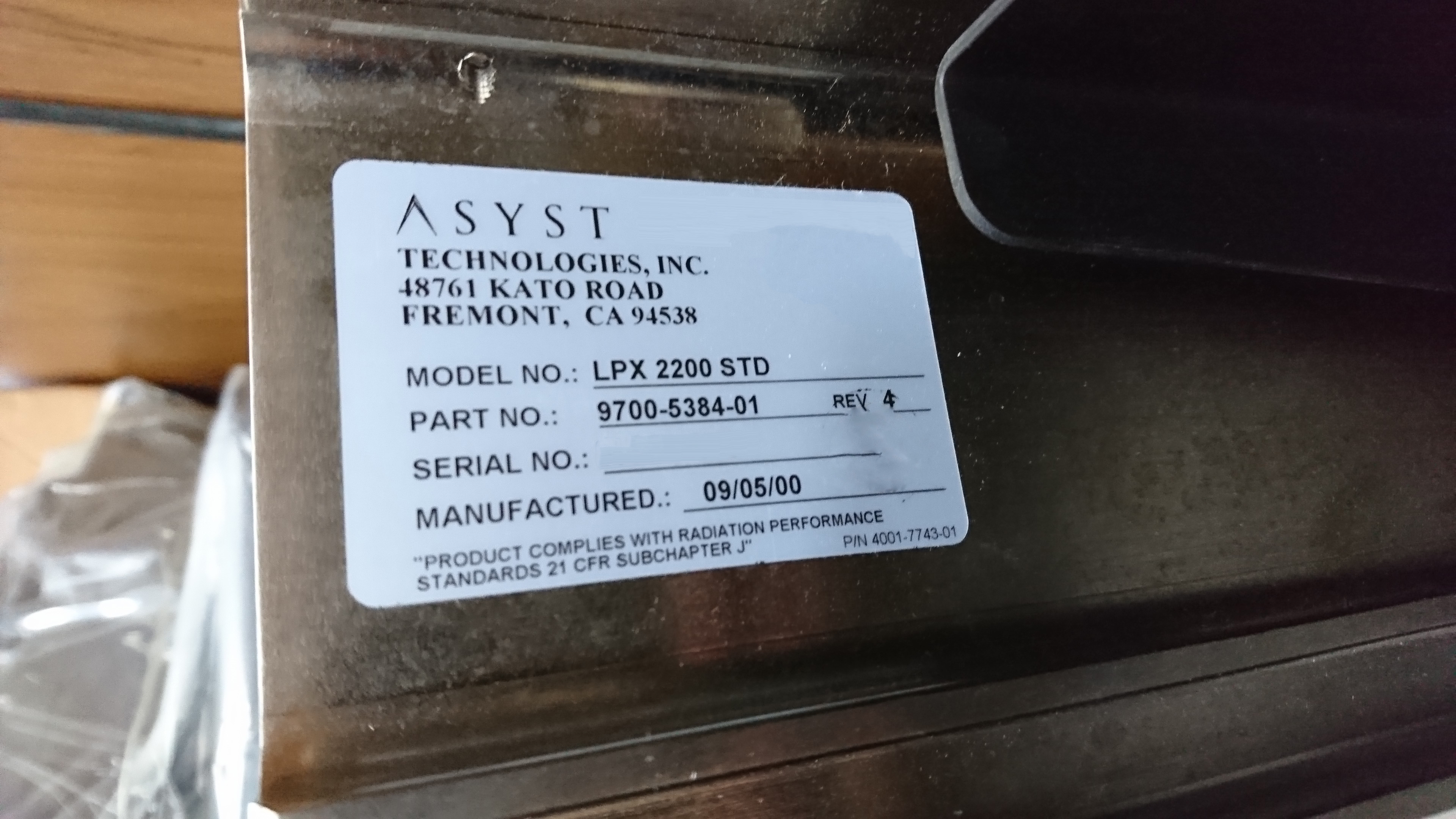 Photo Used ASYST VersaPort 2200 For Sale