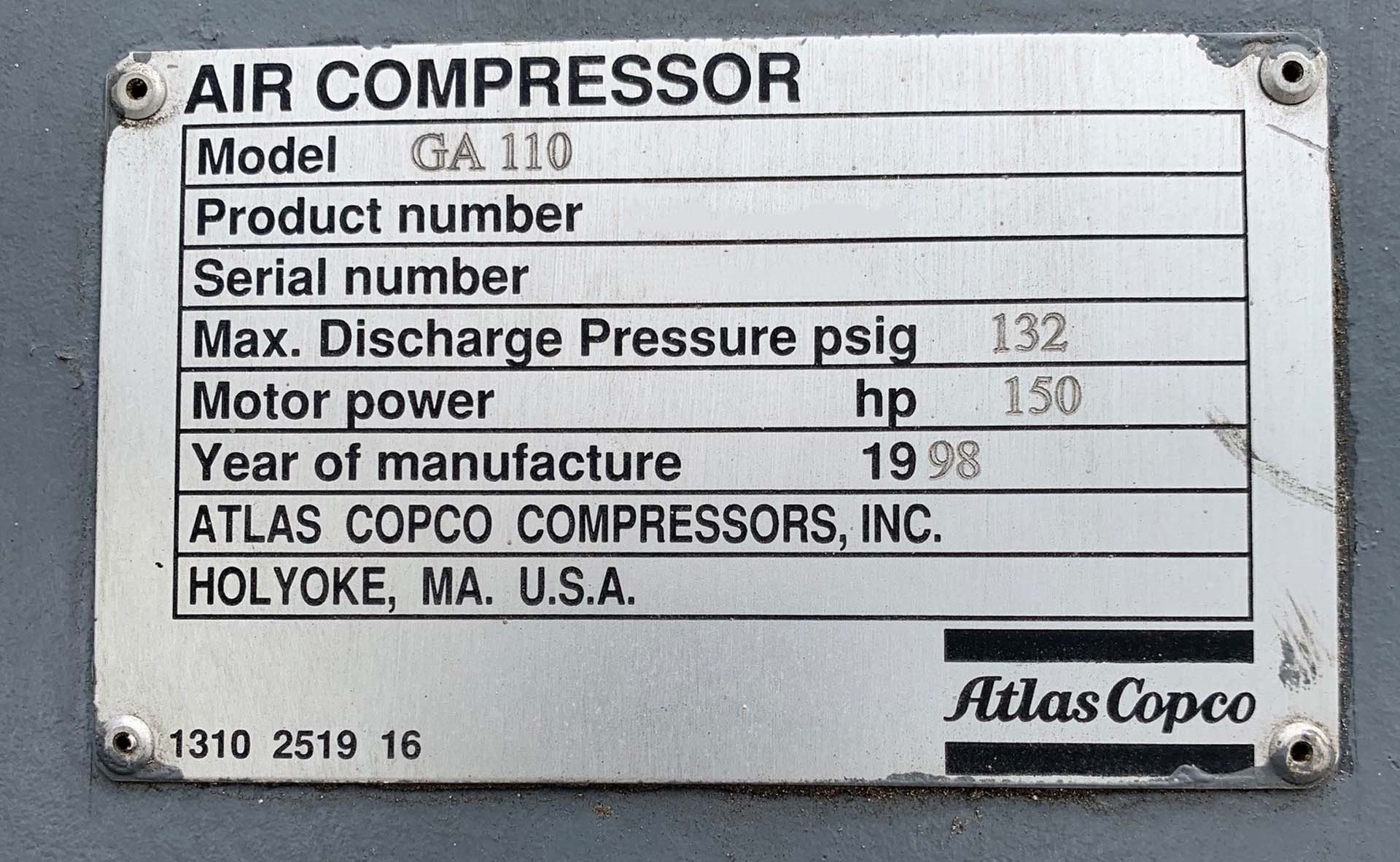 圖為 已使用的 ATLAS COPCO GA110 待售