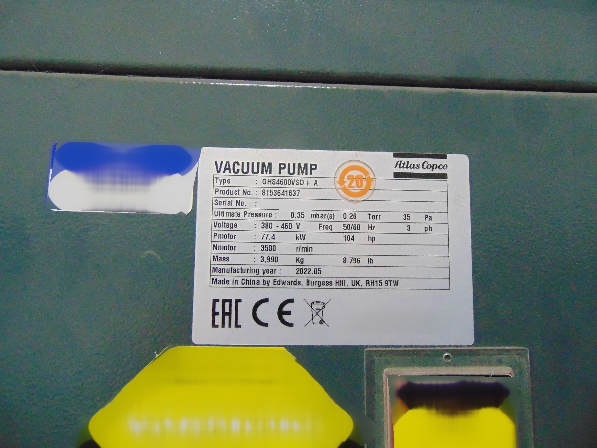 圖為 已使用的 ATLAS COPCO GHS 4600 VSD+ 待售