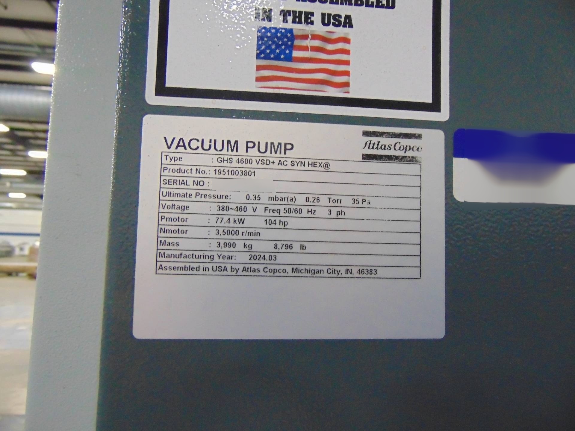 圖為 已使用的 ATLAS COPCO GHS 4600 VSD+ 待售