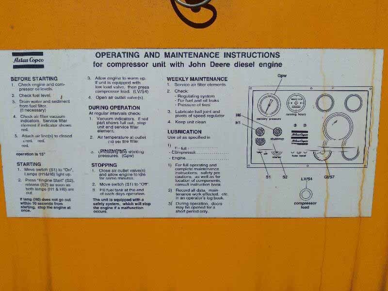 圖為 已使用的 ATLAS COPCO XAS90JD 185CFM 待售