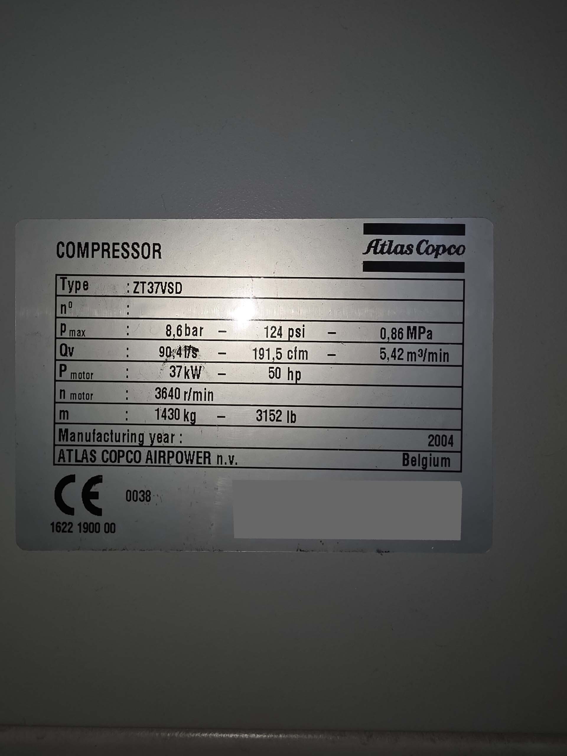 사진 사용됨 ATLAS COPCO ZT37VSD 판매용
