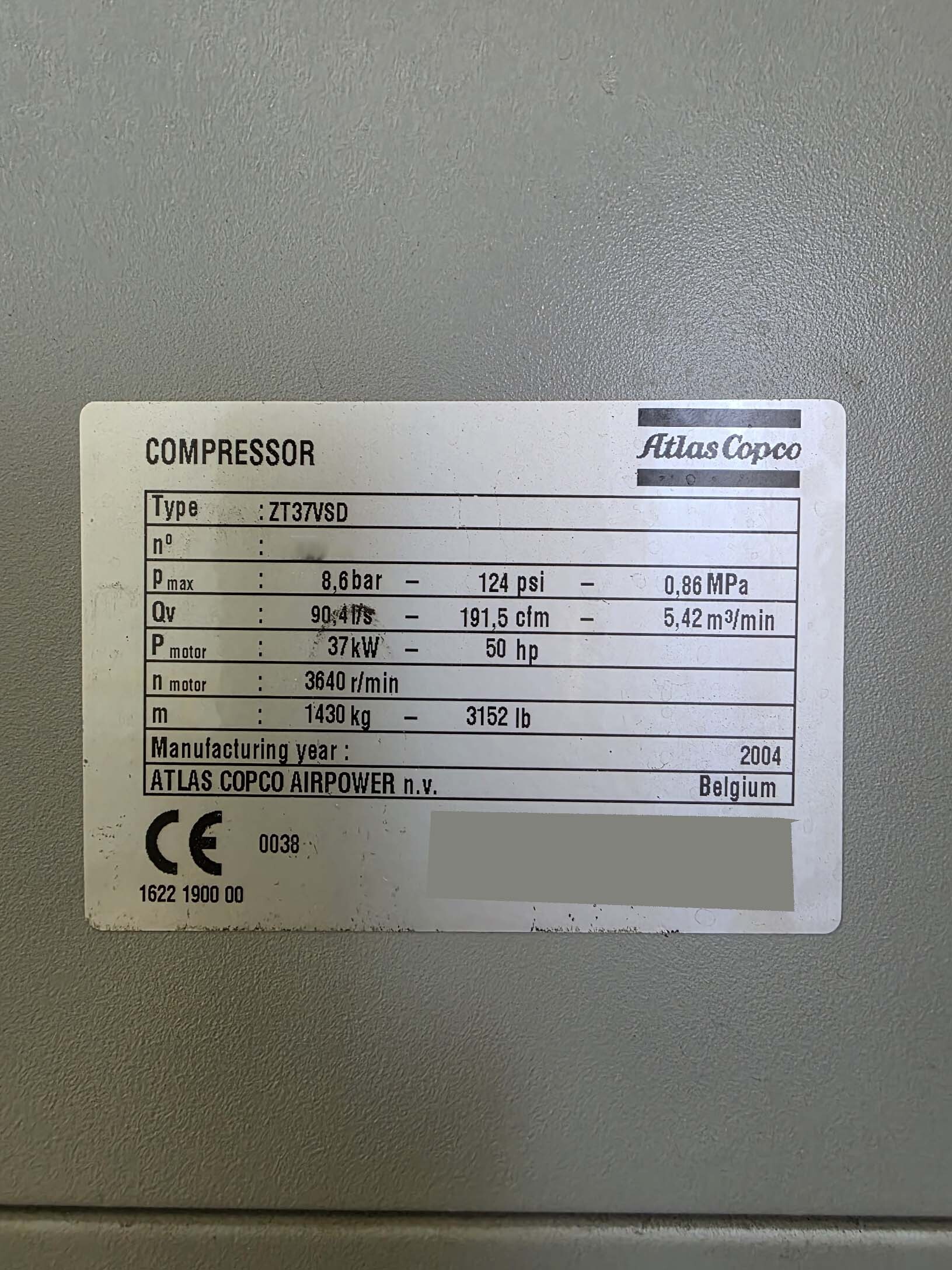 사진 사용됨 ATLAS COPCO ZT37VSD 판매용