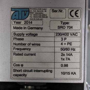 사진 사용됨 ATV TECHNOLOGY SRO-704 판매용