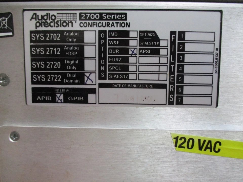 フォト（写真） 使用される AUDIO PRECISION SYS-2722 販売のために