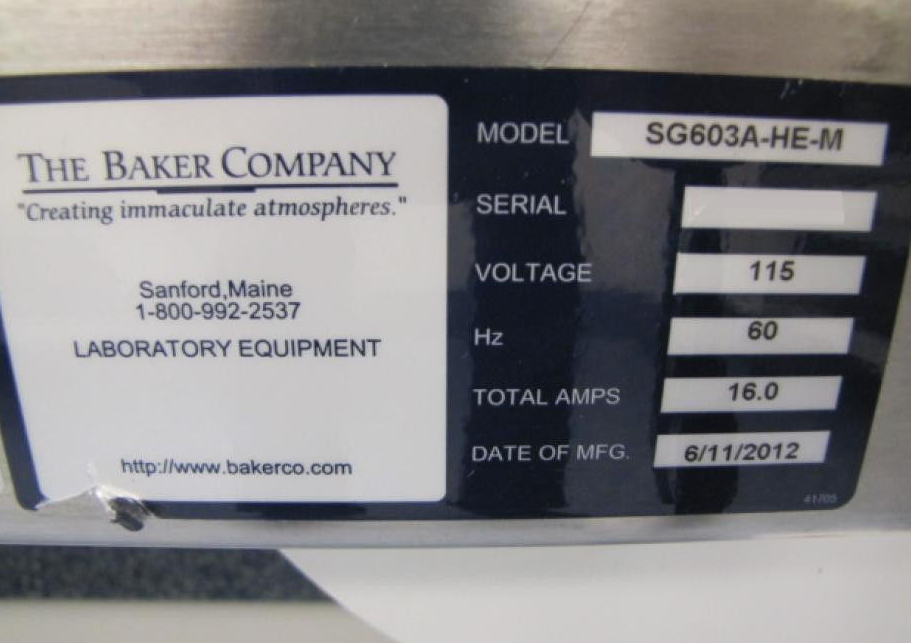 Photo Used BAKER SterilGARD III SG 603A For Sale