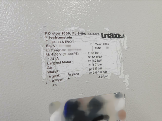 Photo Used BALZERS / EVATEC LLS EVO II For Sale