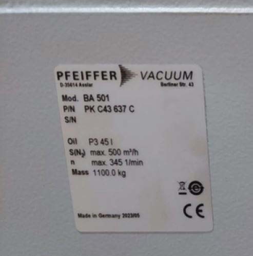 Photo Used BALZERS BA 501 For Sale