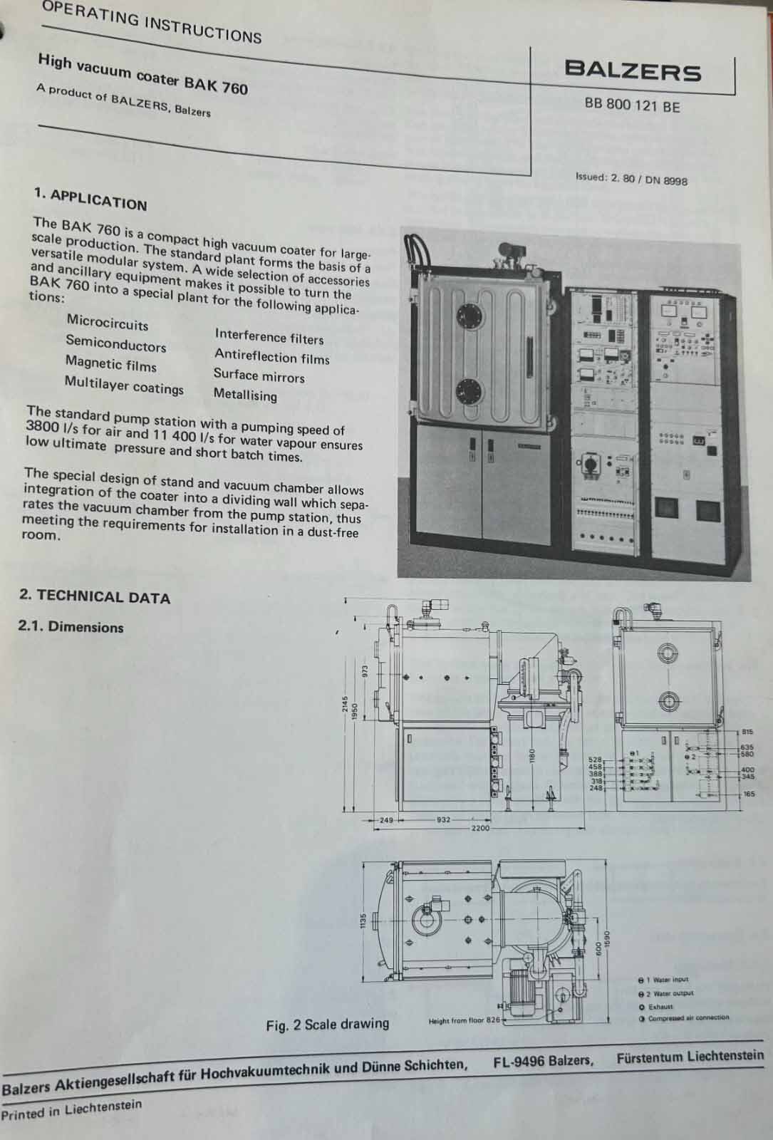 Photo Utilisé BALZERS BAK 760 À vendre