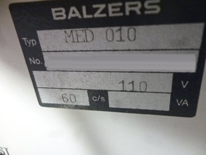 图为 已使用的 BALZERS MED 010 待售