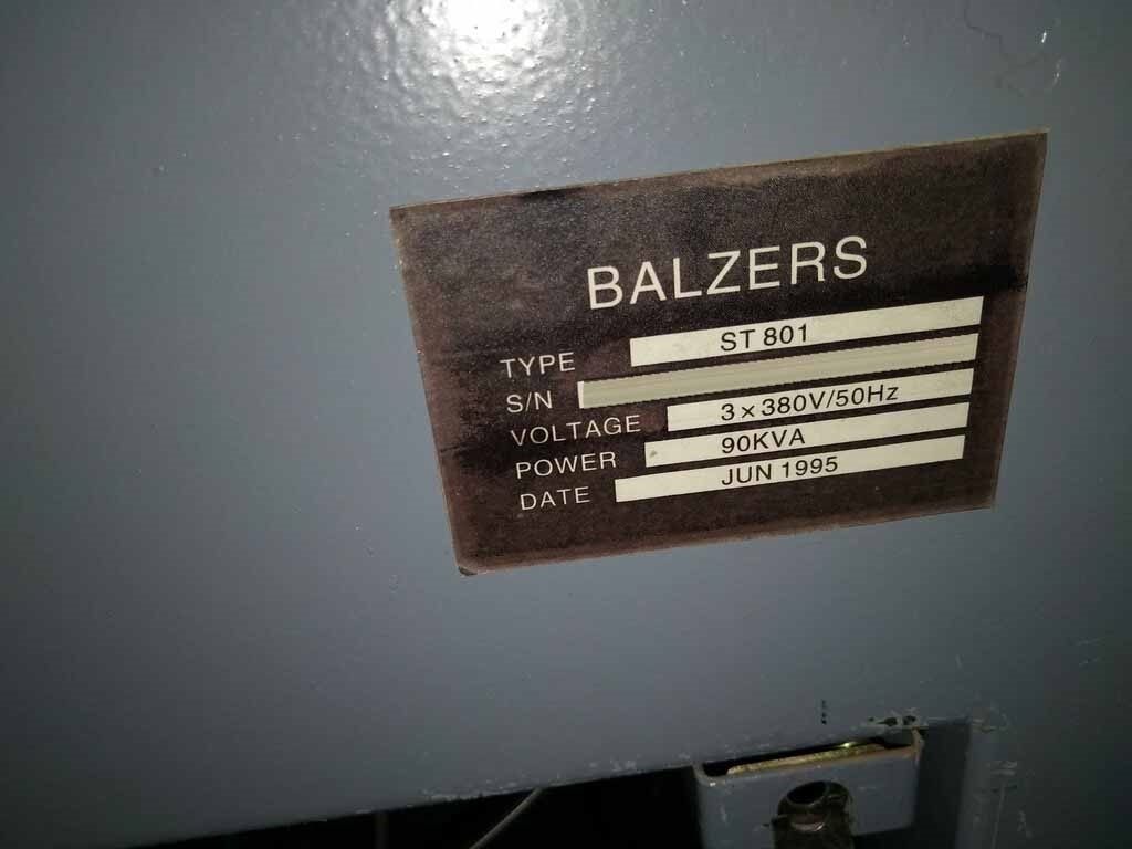 Photo Used BALZERS ST 801 For Sale