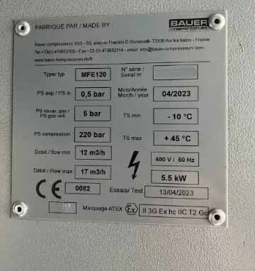 圖為 已使用的 BAUER ATEX MFE 120 待售