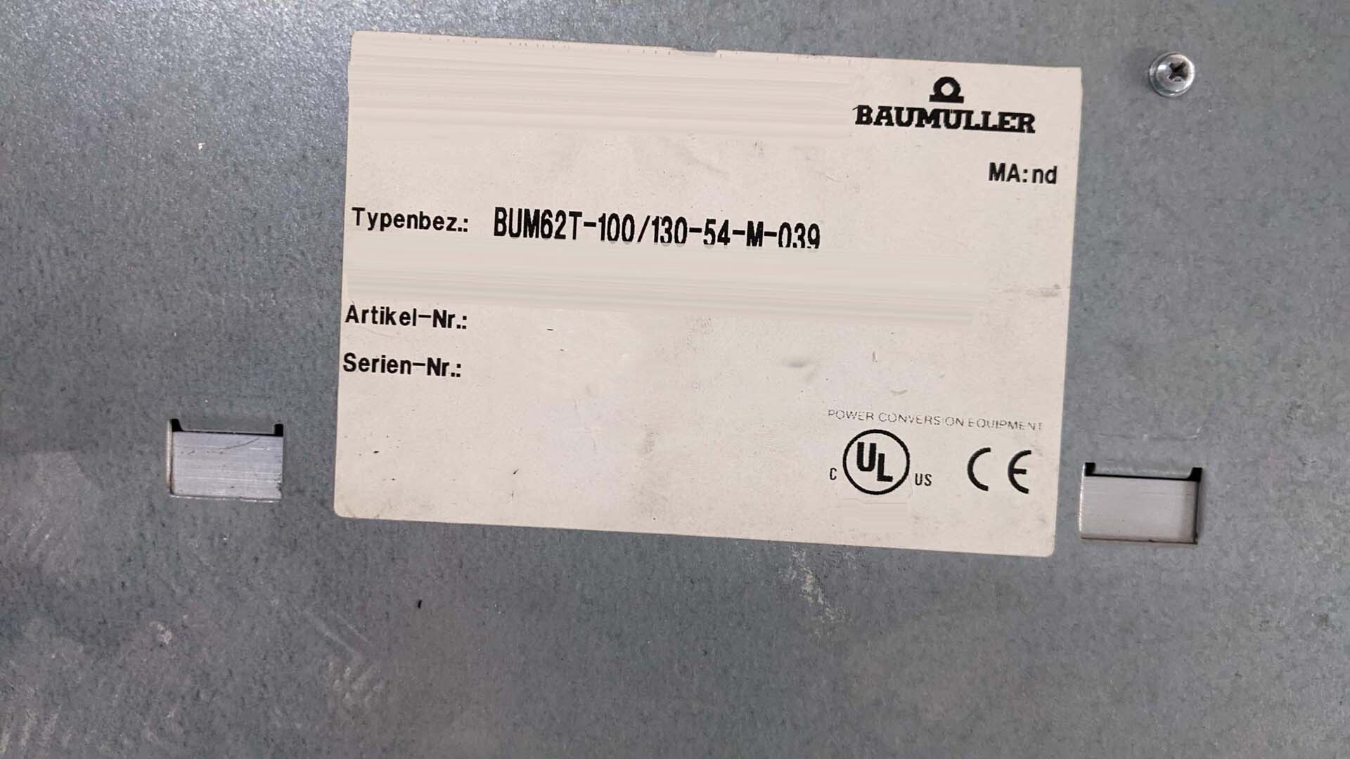 Photo Used BAUMULLER BUM62T-100 / 130-54-M-039 For Sale