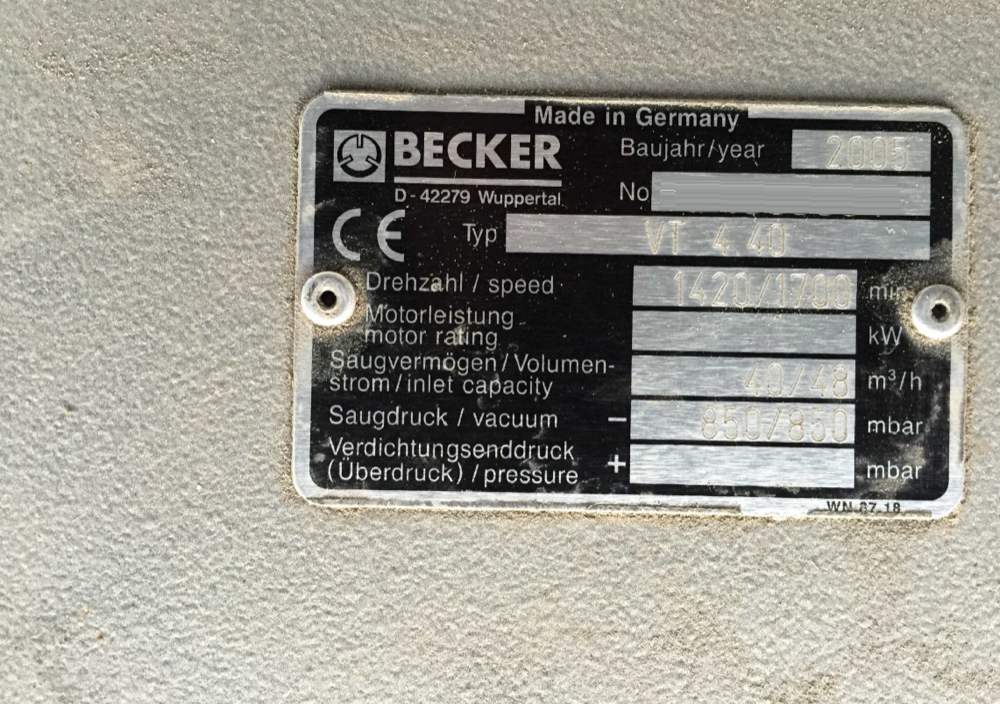Photo Used BECKER VT4.40 For Sale