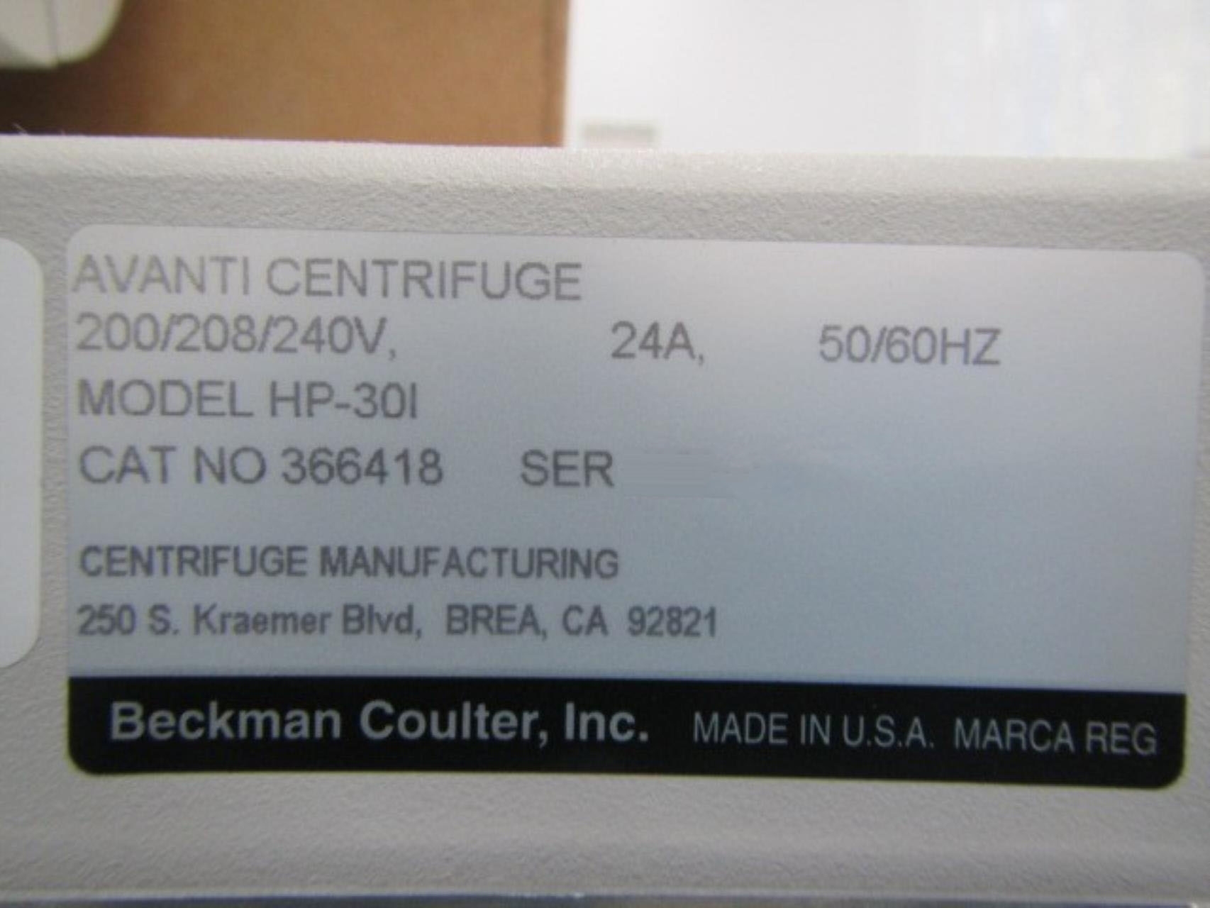 图为 已使用的 BECKMAN COULTER Avanti HP-30I 待售