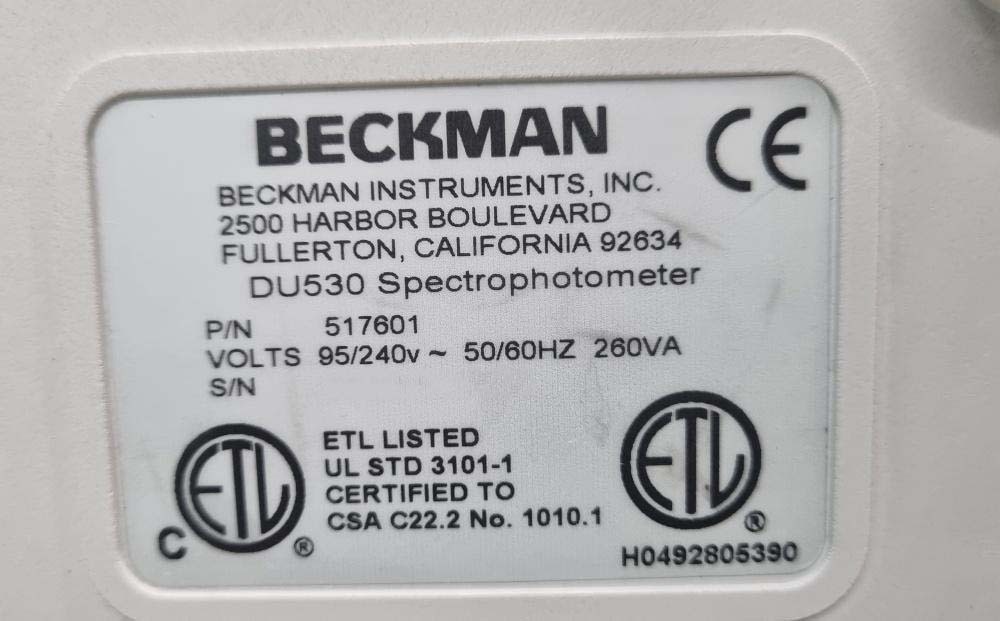 Photo Used BECKMAN COULTER DU-530 For Sale