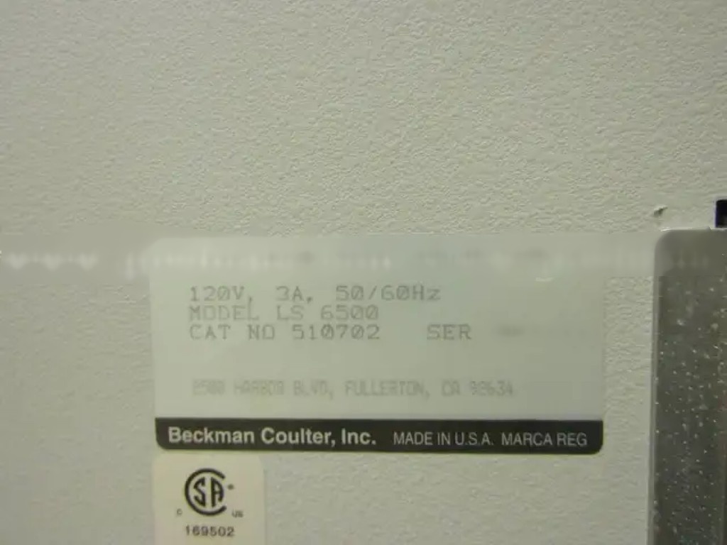 图为 已使用的 BECKMAN COULTER LS 6500 待售