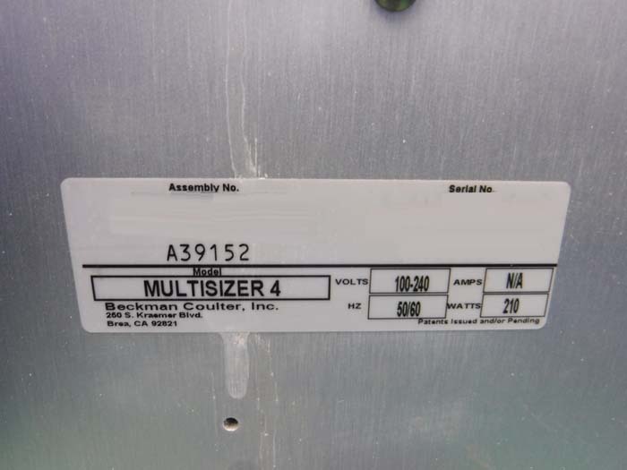 Photo Used BECKMAN COULTER Multisizer 4 For Sale